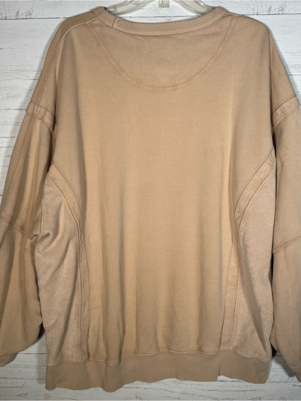 Aerie Keep It Light Tan Crewneck Tunic Sweatshirt Size Large Oversized - Picture 4 of 6